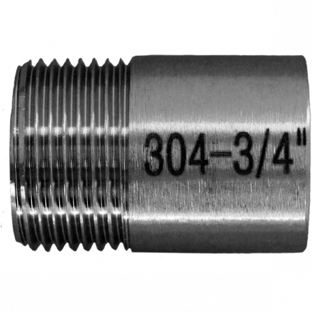 Ниппель приварной нержавеющий, AISI304 DN20 (3/4&quot;), (CF8), PN16, NK-NE20/4