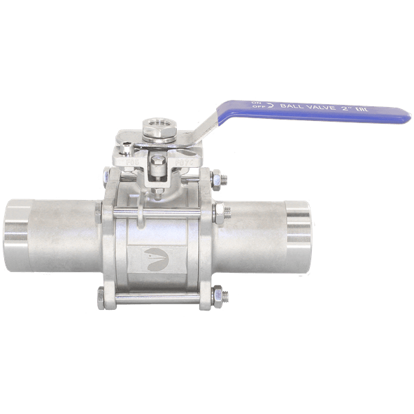 Кран шаровый приварной трехсоставной под привод нержавеющий (3PС), AISI304 DN25 (1"), (CF8), PN63, NK-BEp25/4