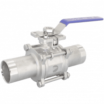 Кран шаровый приварной трехсоставной под привод нержавеющий (3PС), AISI304 DN32 (1_1/4&quot;), (CF8), PN63, NK-BEp32/4