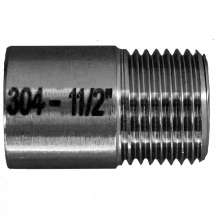 Ниппель приварной нержавеющий, AISI304 DN40 (1_1/2&quot;), (CF8), PN16, NK-NE40/4