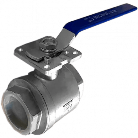 Кран шаровый муфтовый под привод нержавеющий (2PC), AISI304 DN65 (2_1/2&quot;), (CF8), PN25, NK-BMp65/4