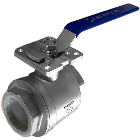 Кран шаровый муфтовый под привод нержавеющий (2PC), AISI304 DN65 (2_1/2"), (CF8), PN25, NK-BMp65/4