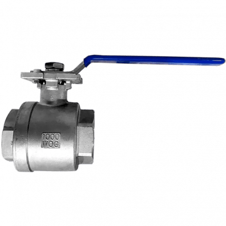 Кран шаровый муфтовый под привод нержавеющий (2PC), AISI304 DN65 (2_1/2&quot;), (CF8), PN25, NK-BMp65/4