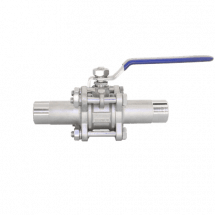 Кран шаровый приварной трехсоставной нержавеющий (3PC), AISI304 DN15 (1/2&quot;), (CF8), PN63, NK-BE15/4