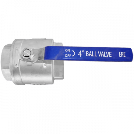 Кран шаровый муфтовый двусоставной нержавеющий (2PC), AISI304 DN 100 (4&quot;), (CF8), PN16, NK-BML100/4