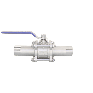 Кран шаровый приварной трехсоставной нержавеющий (3PC), AISI304 DN25 (1&quot;), (CF8), PN63, NK-BE25/4