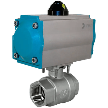 Кран шаровый муфтовый (2PC), AISI304 DN80 (3"), с двухсторонним пневмоприводом AT92D, NK-BMp80/4*AT92D