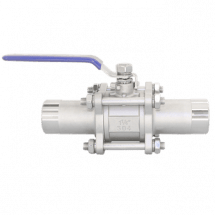 Кран шаровый приварной трехсоставной нержавеющий (3PC), AISI304 DN32 (1_1/4&quot;), (CF8), PN40, NK-BE32/4