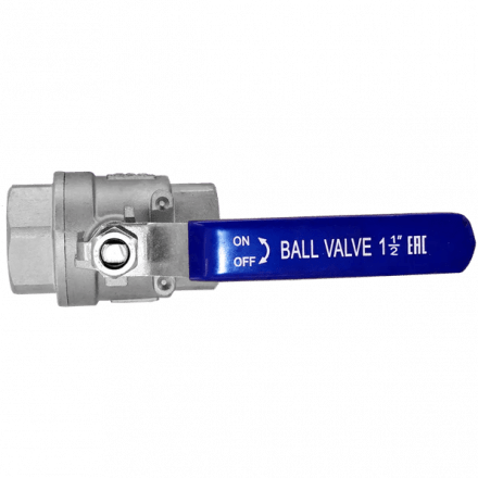 Кран шаровый муфтовый двусоставной нержавеющий (2PC), AISI304 DN40 (1_1/2&quot;), (CF8), PN63, NK-BML40/4