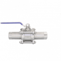 Кран шаровый приварной трехсоставной нержавеющий (3PC), AISI304 DN40 (1_1/2&quot;), (CF8), PN40, NK-BE40/4