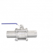 Кран шаровый приварной трехсоставной нержавеющий (3PC), AISI304 DN50 (2&quot;), (CF8), PN40, NK-BE50/4