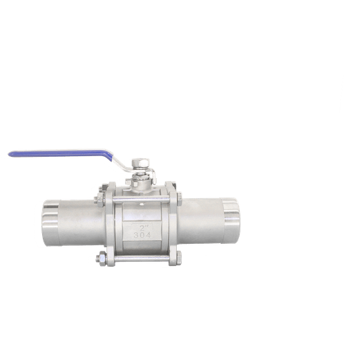 Кран шаровый приварной трехсоставной нержавеющий (3PC), AISI304 DN50 (2"), (CF8), PN40, NK-BE50/4