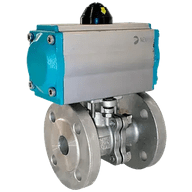 Кран шаровый фланцевый (2PC), AISI304 DN15 (1/2"), с двухсторонним пневмоприводом AT52D, NK-BFtp15/4*AT63D
