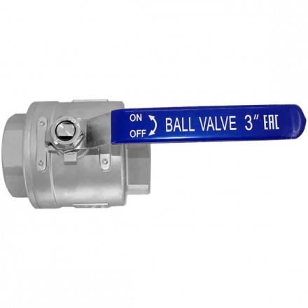 Кран шаровый муфтовый двусоставной нержавеющий (2PC), AISI304 DN80 (3&quot;), (CF8), PN25, NK-BML80/4