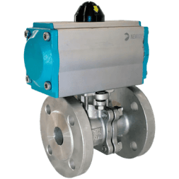 Кран шаровый фланцевый (2PC), AISI304 DN 150 (6"), с двухсторонним пневмоприводом AT140D, NK-BFtp150/4*AT140D