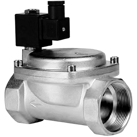 Клапан электромагнитный нержавеющий, обратного действия, нормально открытый, DN20 (3/4"), PN16,220AC, SLP-20BK-220VAC