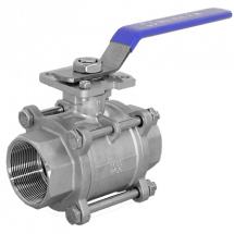 Кран шаровый муфтовый под привод нержавеющий (3PC), AISI304 DN25 (1&quot;), (CF8), PN64, NK-BMTp25/4