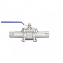 Кран шаровый приварной трехсоставной нержавеющий (3PC), AISI316 DN25 (1&quot;), (CF8M), PN63, NK-BE25/6