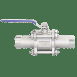 Кран шаровый приварной трехсоставной нержавеющий (3PC), AISI316 DN32 (1_1/4"), (CF8M), PN40, NK-BE32/6