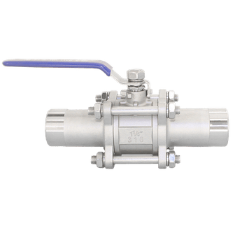 Кран шаровый приварной трехсоставной нержавеющий (3PC), AISI316 DN32 (1_1/4&quot;), (CF8M), PN40, NK-BE32/6