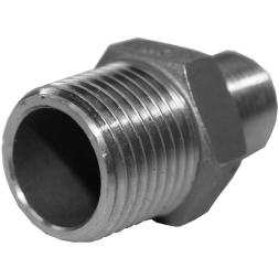 Ниппель резьбовой переходной нержавеющий, AISI304 DN15 х DN10 (1/2" х 3/8"), (CF8), PN16, NK-NМH15х10/4