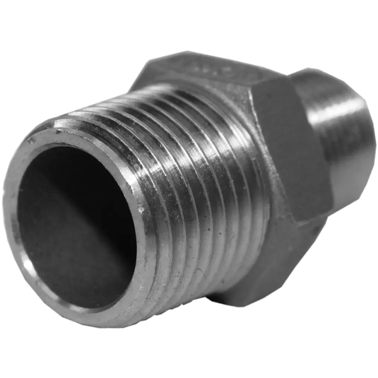 Ниппель резьбовой переходной нержавеющий, AISI304 DN15 х DN10 (1/2" х 3/8"), (CF8), PN16, NK-NМH15х10/4