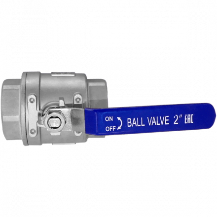 Кран шаровый муфтовый двусоставной нержавеющий (2PC), AISI316 DN50 (2&quot;), (CF8M), PN40, NK-BML50/6