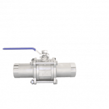 Кран шаровый приварной трехсоставной нержавеющий (3PC), AISI316 DN50 (2&quot;), (CF8M), PN40, NK-BE50/6