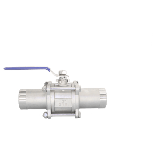 Кран шаровый приварной трехсоставной нержавеющий (3PC), AISI316 DN50 (2"), (CF8M), PN40, NK-BE50/6