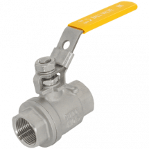 Кран шаровый муфтовый с фиксатором нержавеющий (2PC), AISI304 DN15 (1/2&quot;), (CF8), PN63, NK-BMLf(Y)15/4