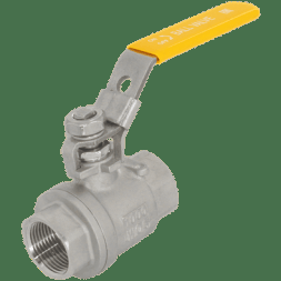 Кран шаровый муфтовый с фиксатором нержавеющий (2PC), AISI304 DN15 (1/2"), (CF8), PN63, NK-BMLf(Y)15/4