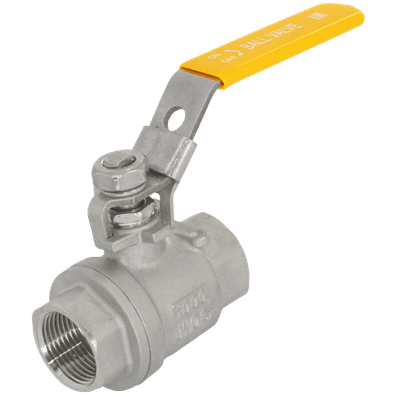 Кран шаровый муфтовый с фиксатором нержавеющий (2PC), AISI304 DN15 (1/2&quot;), (CF8), PN63, NK-BMLf(Y)15/4