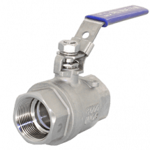 Кран шаровый муфтовый с фиксатором нержавеющий (2PC), AISI304 DN20 (3/4&quot;), (CF8), PN63, NK-BMLf20/4