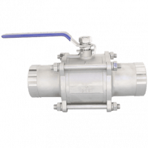 Кран шаровый приварной трехсоставной нержавеющий (3PC), AISI316 DN80 (3&quot;), (CF8M), PN25, NK-BE80/6