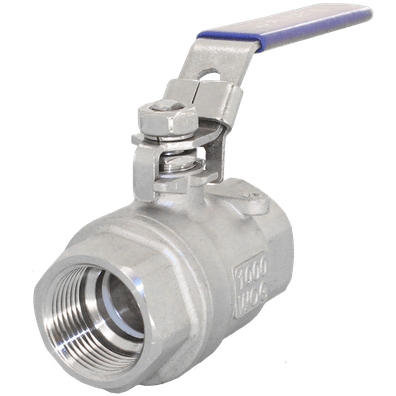 Кран шаровый муфтовый с фиксатором нержавеющий (2PC), AISI304 DN25 (1&quot;), (CF8), PN63, NK-BMLf25/4