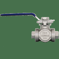 Кран шаровый трехходовой (L-тип) нержавеющий, AISI304 DN 8 (1/4"), (CF8), PN40, NK-BTl8/4