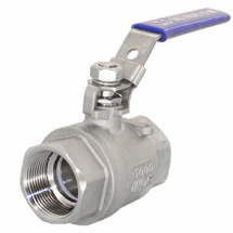 Кран шаровый муфтовый с фиксатором нержавеющий (2PC), AISI304 DN40 (1_1/2&quot;), (CF8), PN63, NK-BMLf40/4