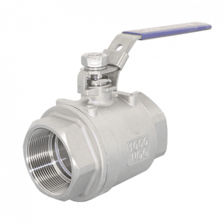 Кран шаровый муфтовый с фиксатором нержавеющий (2PC), AISI304 DN50 (2&quot;), (CF8), PN63, NK-BMLf50/4