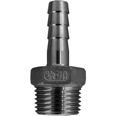 Штуцер елочка нержавеющий, AISI304 DN15 x 10mm (1/2&quot; x 10mm), (CF8), PN16, NK-FHN15x10/4