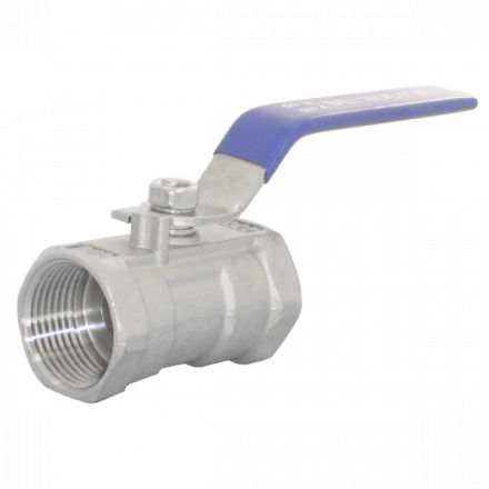 Кран шаровый муфтовый двусоставной с фиксатором нержавеющий (2PC), AISI304 DN40 (1_1/2&quot;), (CF8),PN63, NK-BMHf40/4