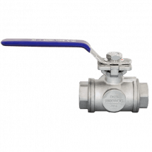 Кран шаровый трехходовой (L-тип) нержавеющий, AISI304 DN25 (1&quot;), (CF8), PN40, NK-BTl25/4