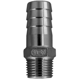 Штуцер елочка нержавеющий, AISI304 DN15 x 20mm (1/2" x 20mm), (CF8), PN16, NK-FHN15x20/4