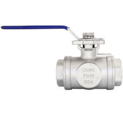 Кран шаровый трехходовой (L-тип) нержавеющий, AISI304 DN40 (1_1/2"), (CF8), PN40, NK-BTl40/4