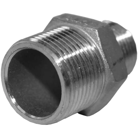 Ниппель резьбовой переходной нержавеющий, AISI304 DN50 х DN40 ( 2" х 1_1/2"), (CF8), PN16, NKAel-NМH50х40/4