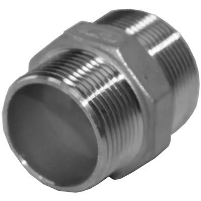 Ниппель резьбовой переходной нержавеющий, AISI304 DN50 х DN40 ( 2" х 1_1/2"), (CF8), PN16, NK-NМH50х40/4