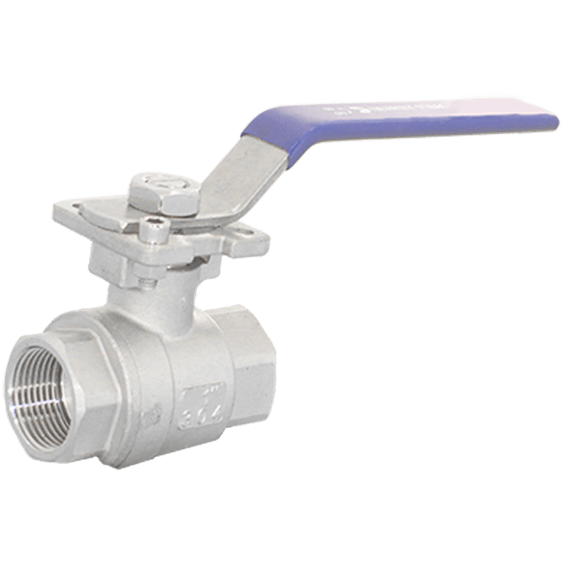 Кран шаровый муфтовый под привод нержавеющий (2PC), AISI304 DN25 (1"), (CF8), PN64, NK-BMp25/4