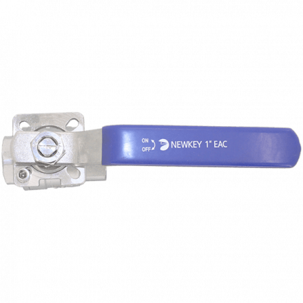 Кран шаровый муфтовый под привод нержавеющий (2PC), AISI304 DN25 (1&quot;), (CF8), PN64, NK-BMp25/4