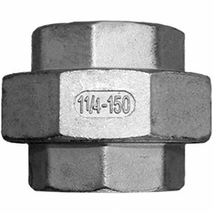 Американка вр/вр нержавеющая, AISI304 DN32 (1_1/4&quot;), (CF8), PTFE, PN16, NK-ADD32/4