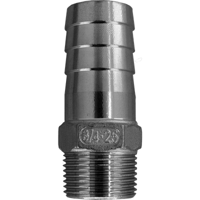 Штуцер елочка нержавеющий, AISI304 DN20 x 25mm (3/4&quot; x 25mm), (CF8), PN16, NK-FHN20x25/4