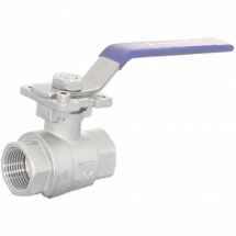 Кран шаровый муфтовый под привод нержавеющий, AISI304 DN32 (1_1/4&quot;), (CF8), PN64, NK-BMp32/4